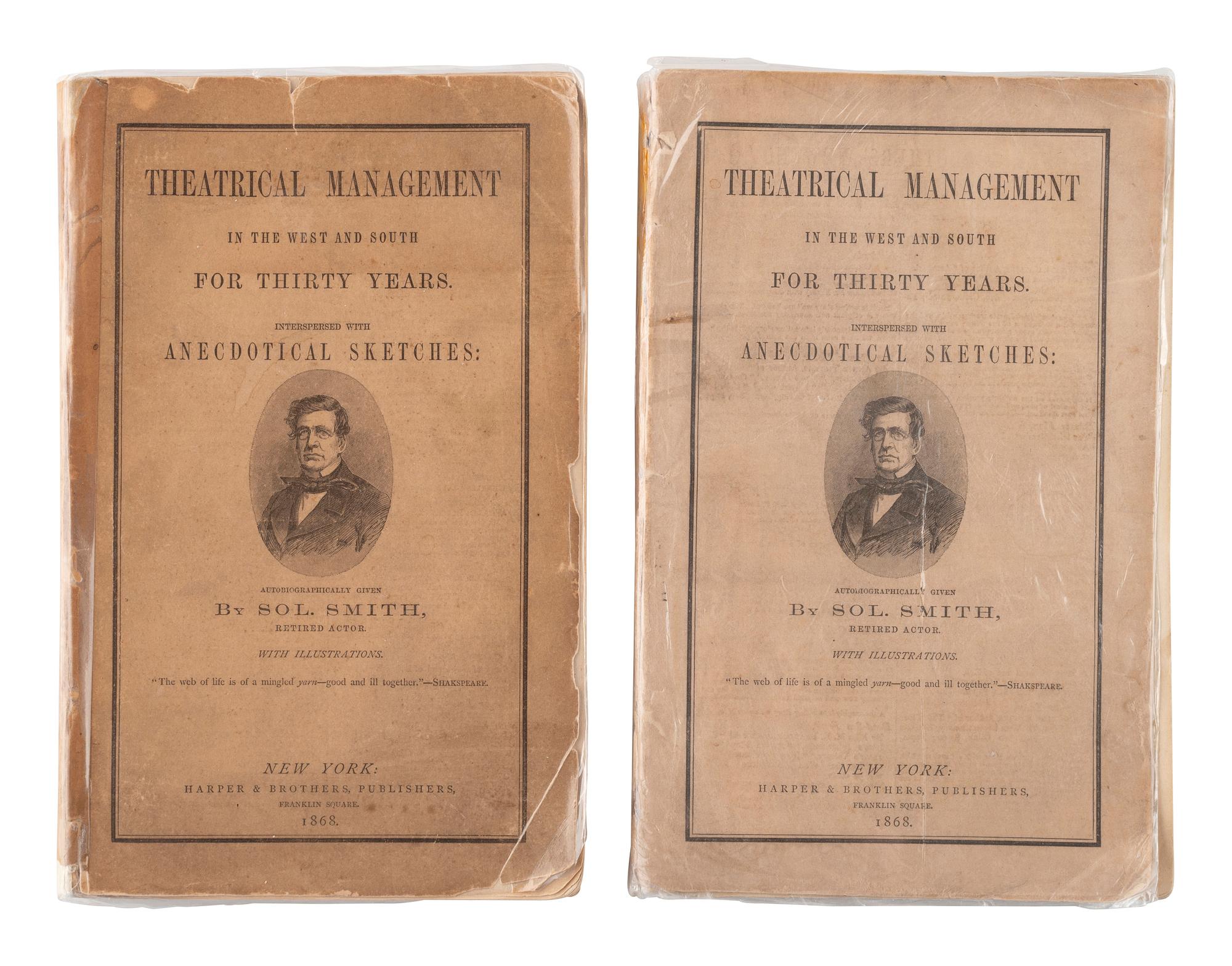 [EARLY PHOTOGRAPHY]. A collection of photographs, artwork, and pamphlets identified to Sol Smith, actor and theatre manager.