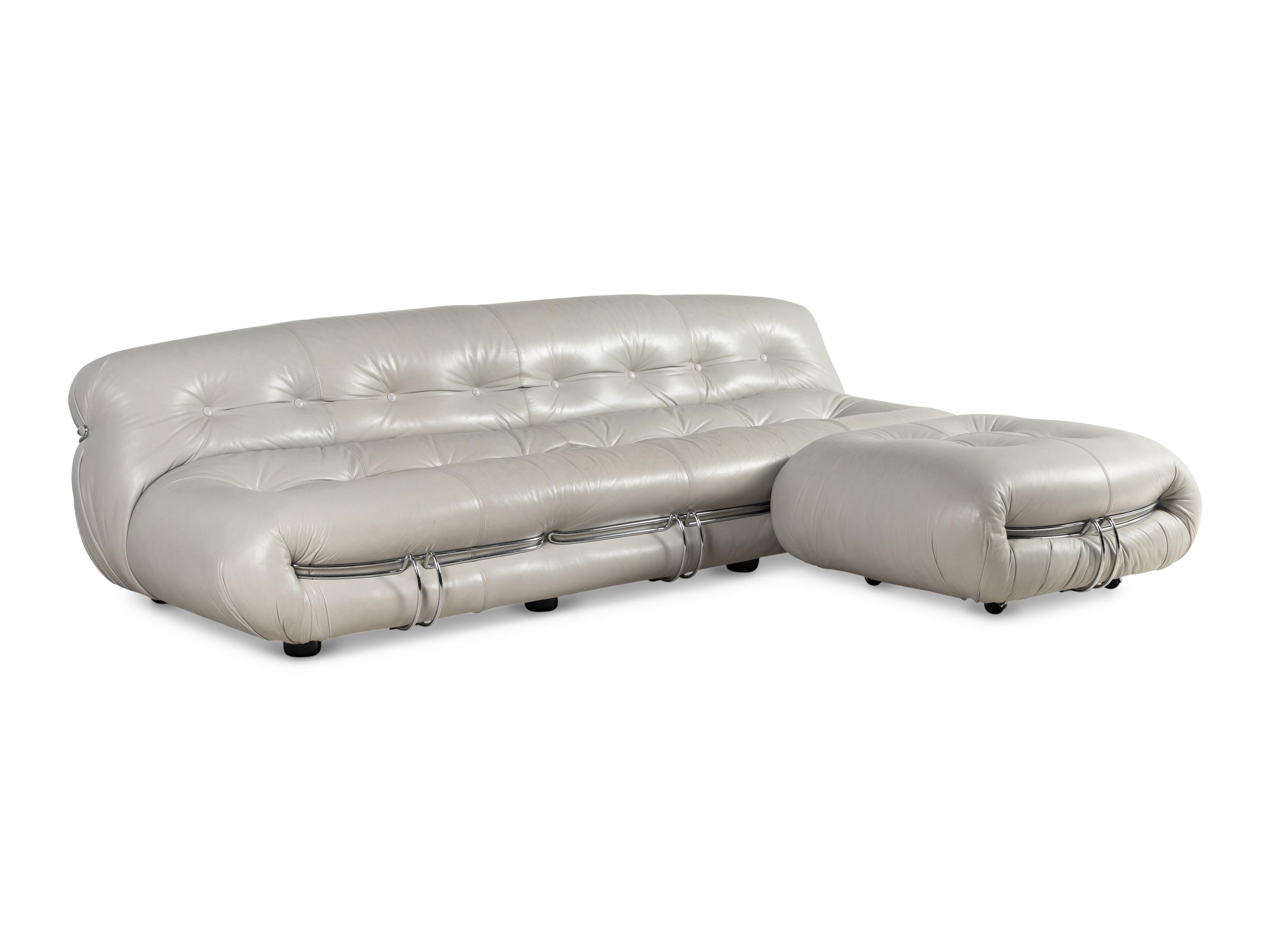 Large Soriana Sofa and Ottoman Cassina, Italy 1970