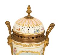 A Sevres Style Gilt Metal Mounted Porcelain Urn