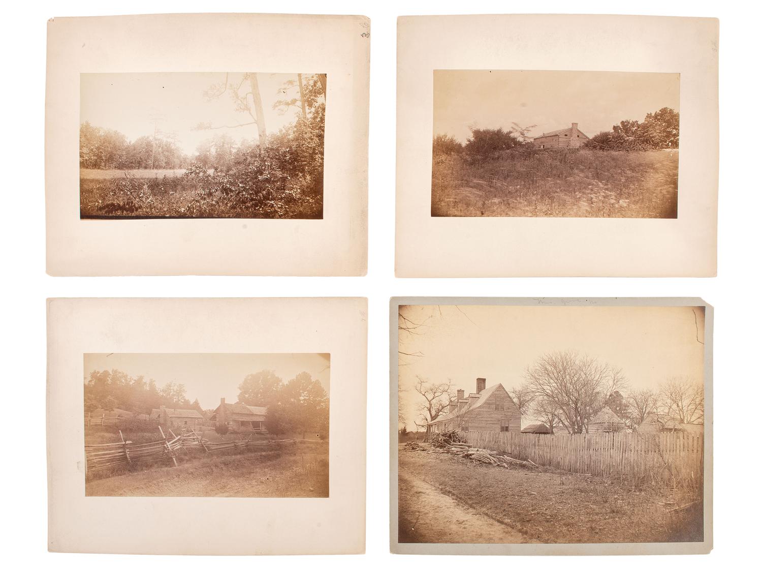 [CIVIL WAR]. 19 albumen photographs of various Civil War battlefields, particularly Chickamauga. Ca 1880s.