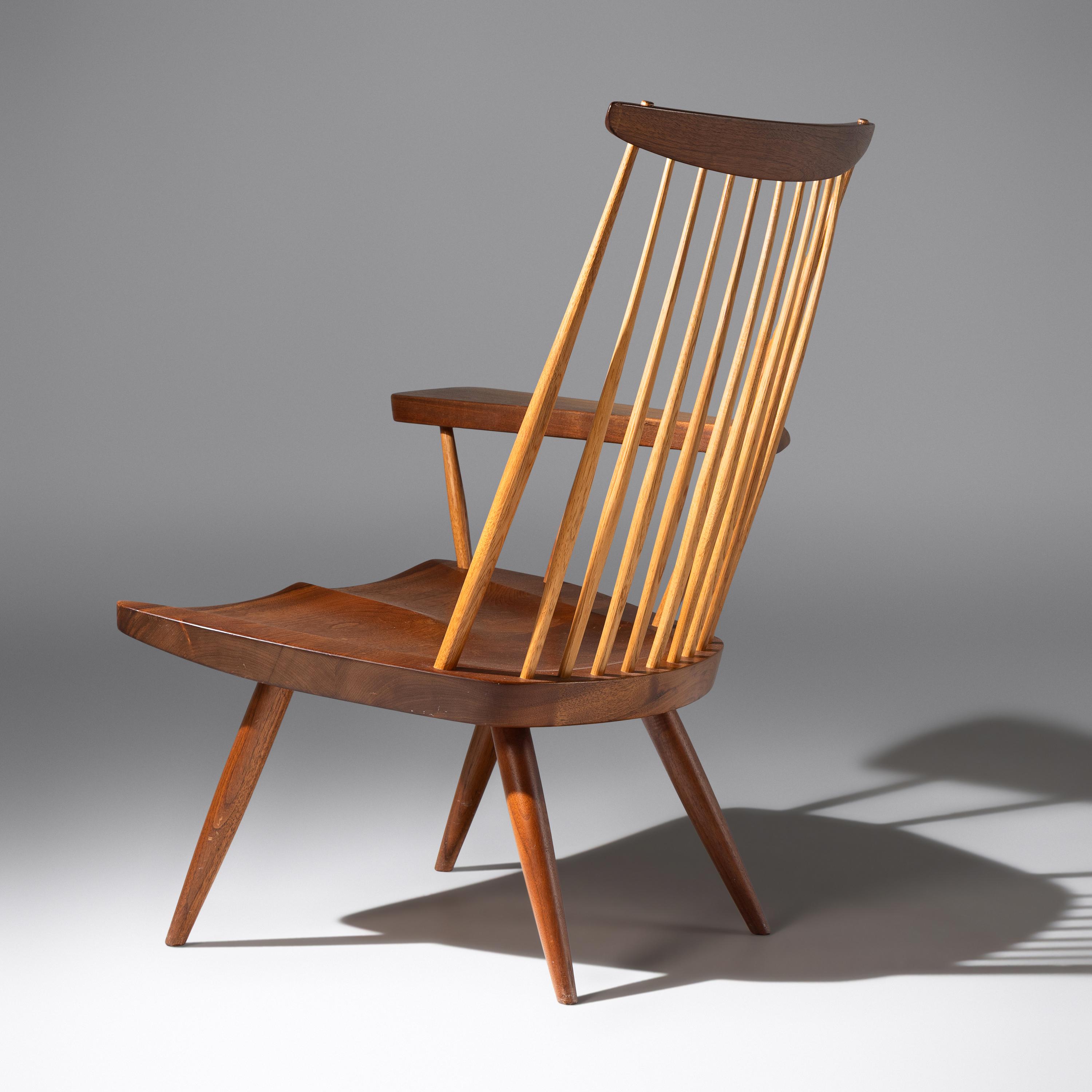 George Nakashima (American, 1905–1990) — Lounge Chair with Right Arm, 1987