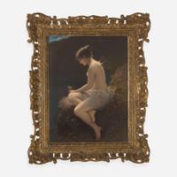 A KPM painted porcelain plaque depicting a fairy late 19th century