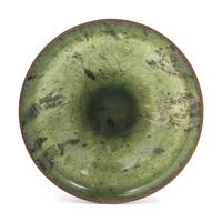 A Renaissance Revival Glass, Gilt Metal and Green Hardstone Footed Bowl