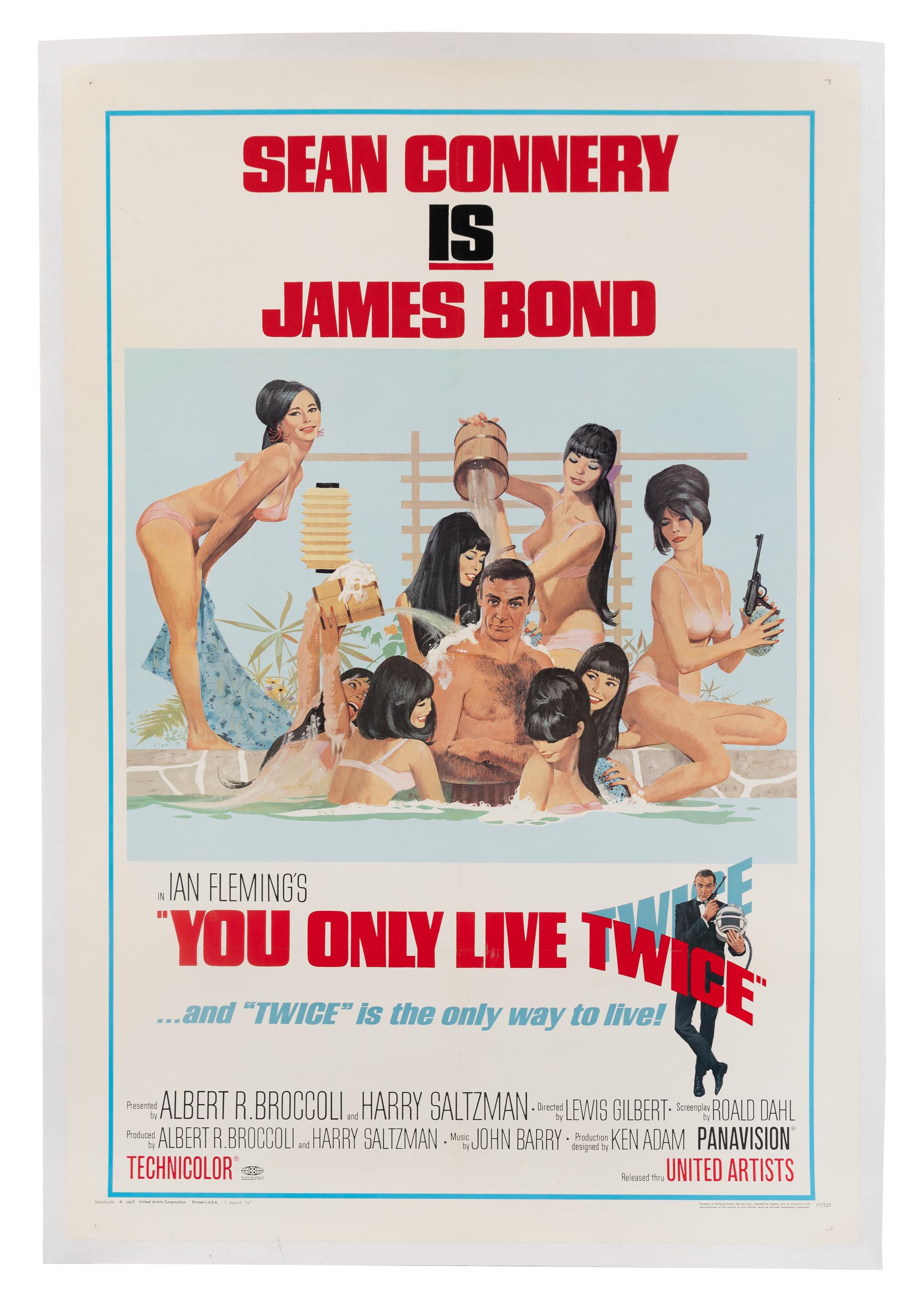 A James Bond You Only Live Twice One Sheet Movie Poster