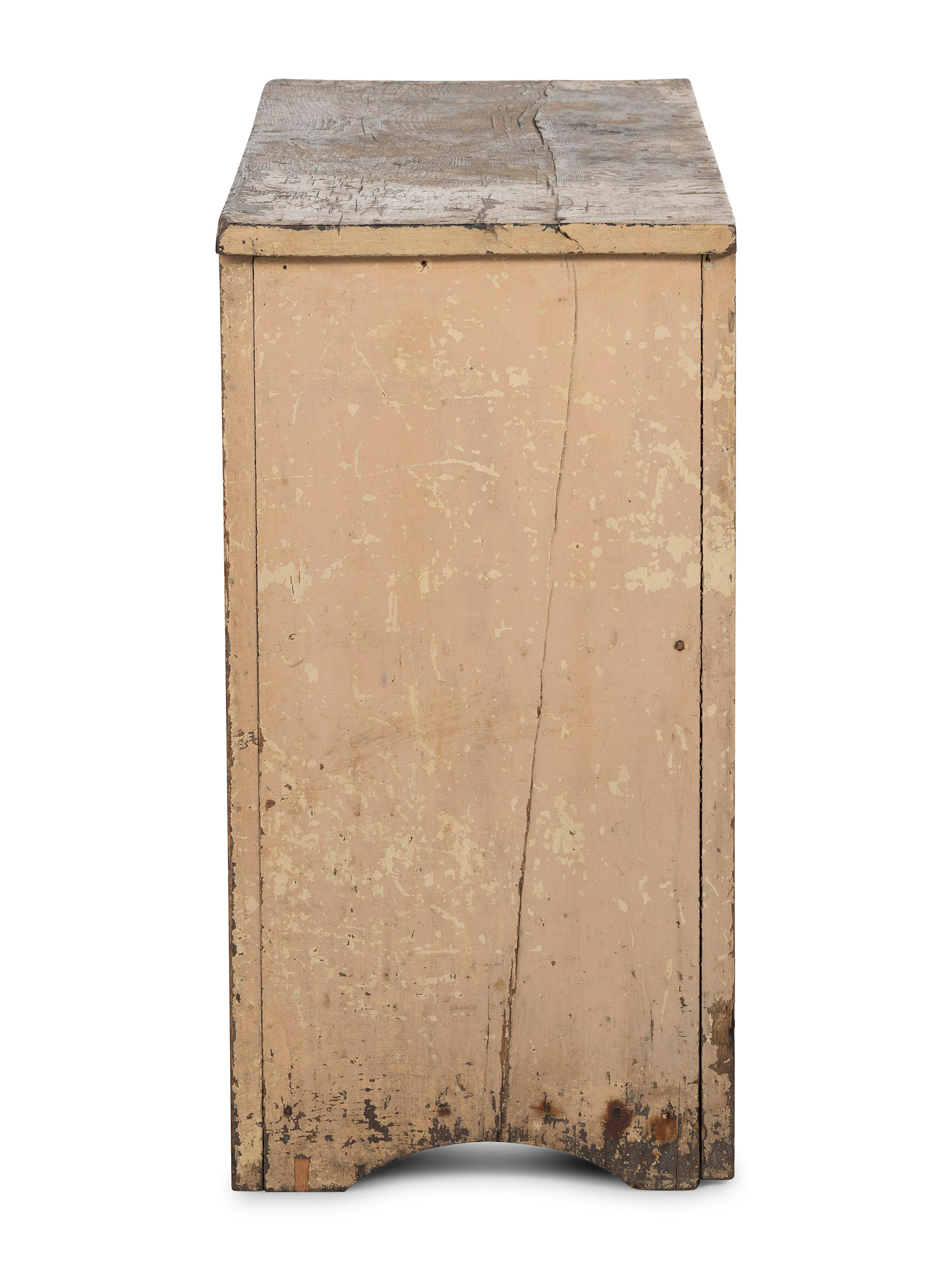 A Country Cream Painted Pine Two-Door Cupboard