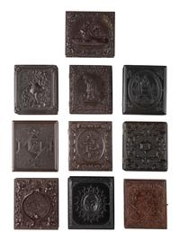 [EARLY PHOTOGRAPHY]. 9 figural, floral, and geometric Union cases containing images of women.