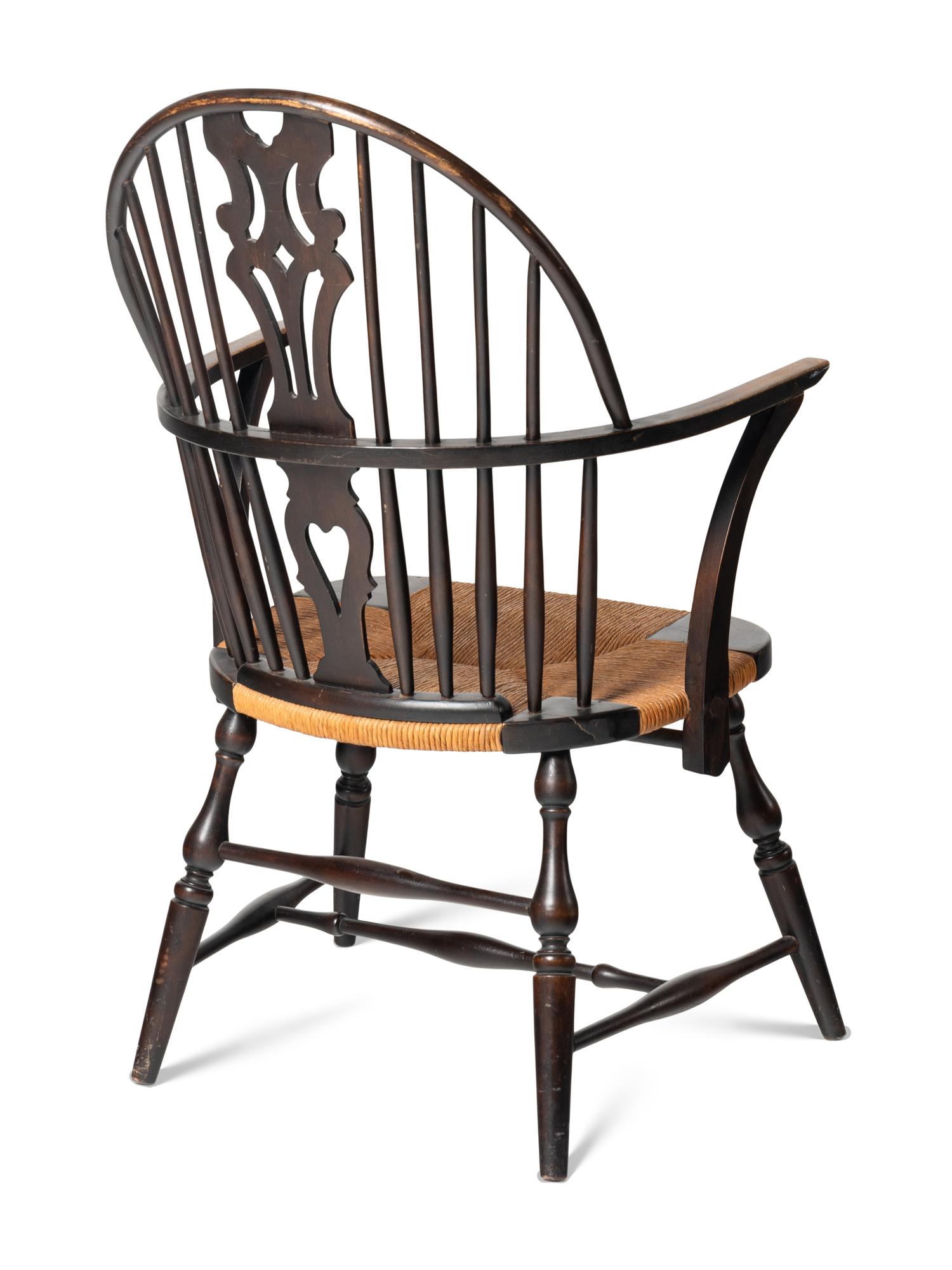 An Oak and Rush-Seat Windsor Chair