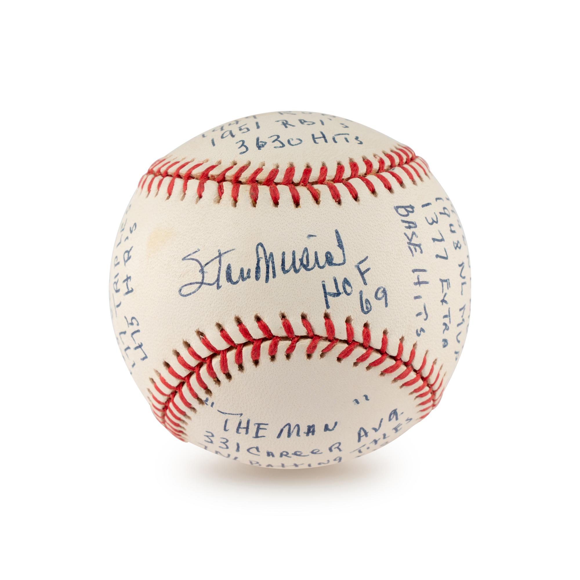 A Stan Musial Multi Career Achievement/Stat Inscribed Signed Autograph Baseball