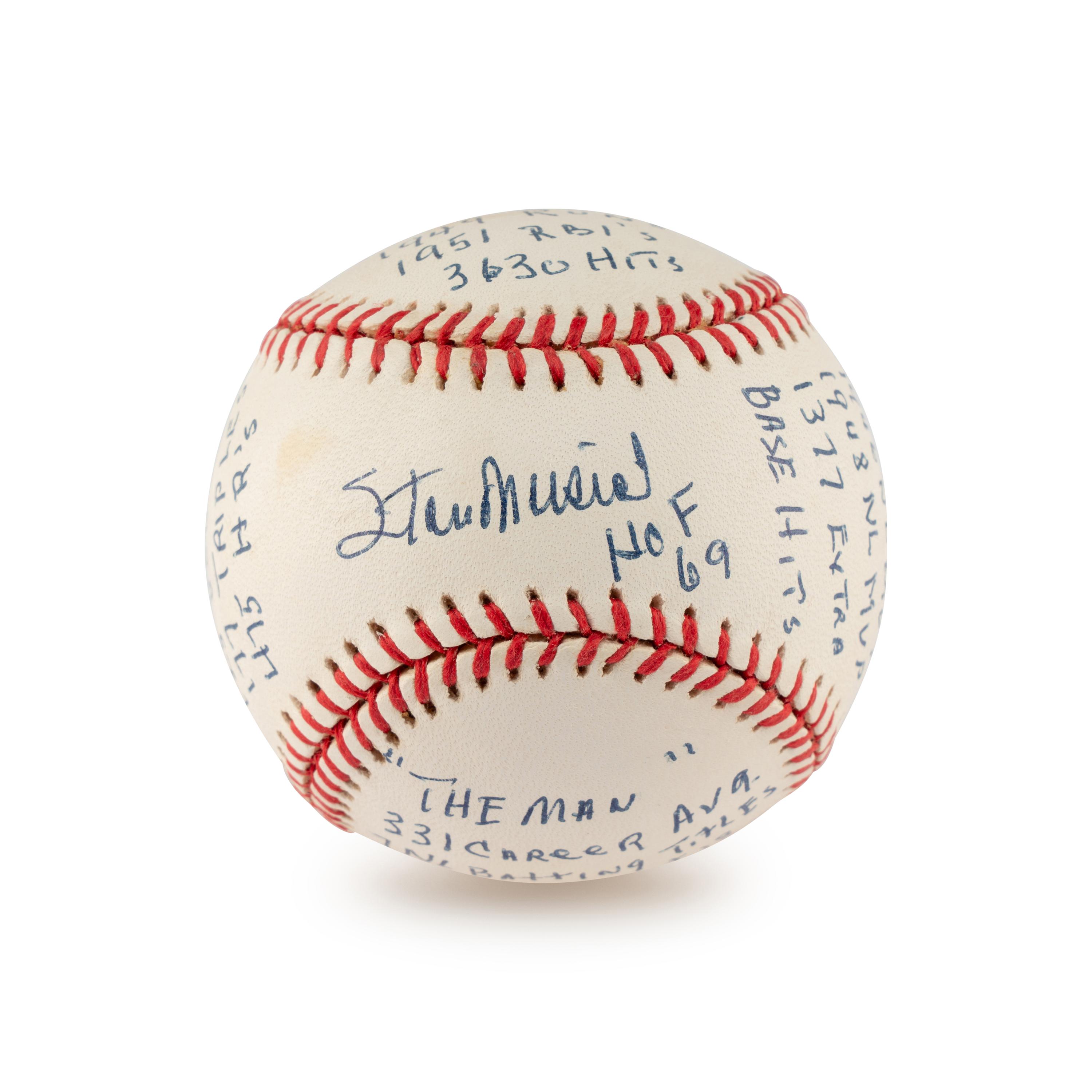A Stan Musial Multi Career Achievement/Stat Inscribed Signed Autograph Baseball
