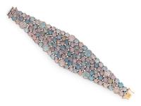 AQUAMARINE, MORGANITE AND DIAMOND BRACELET