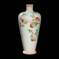 A Chinese Famille Rose Porcelain 'Peach' Meiping Vase