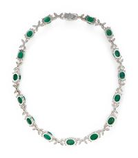EMERALD AND DIAMOND NECKLACE
