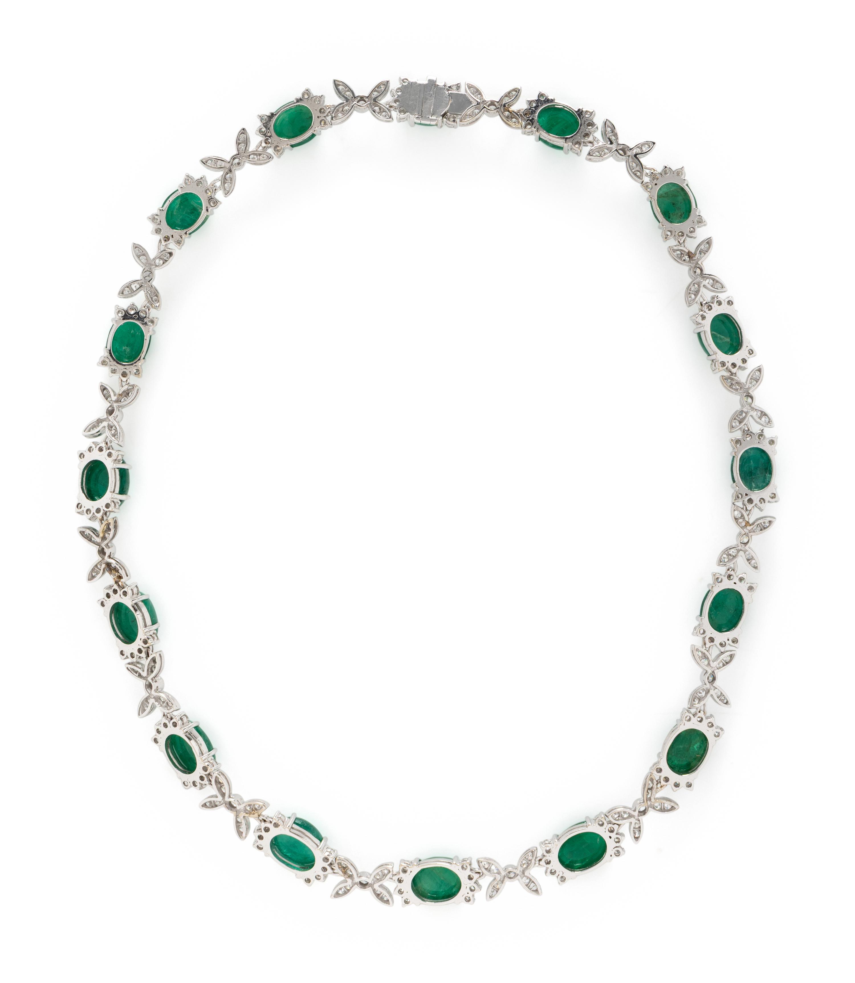 EMERALD AND DIAMOND NECKLACE