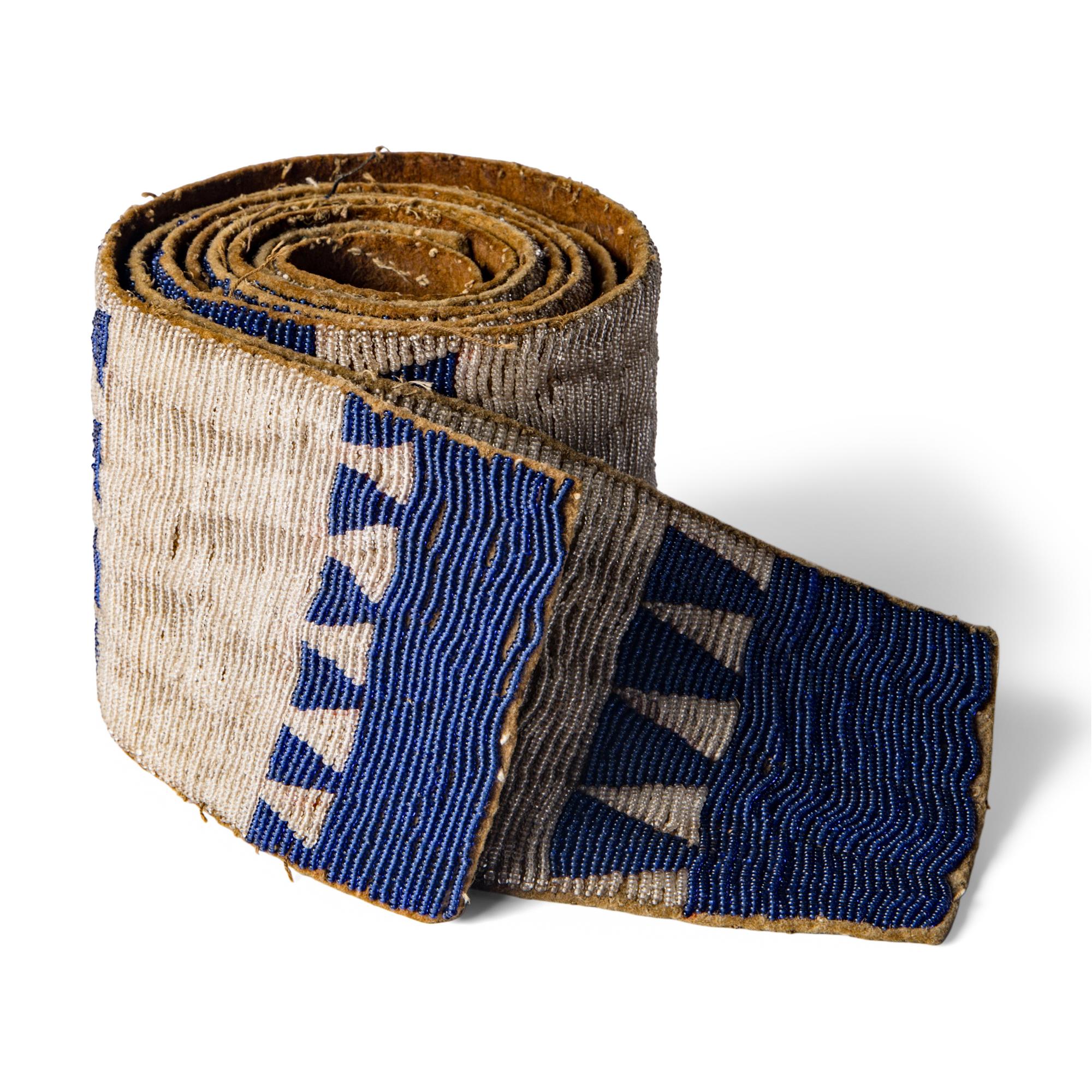 Pawnee Beaded Buffalo Hide Legging Strips