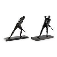 A Pair of Grand Tour Bronze Models of the Borghese Gladiator