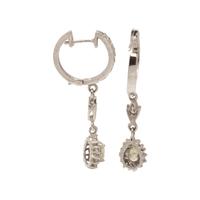 COLORED DIAMOND AND DIAMOND EARRINGS