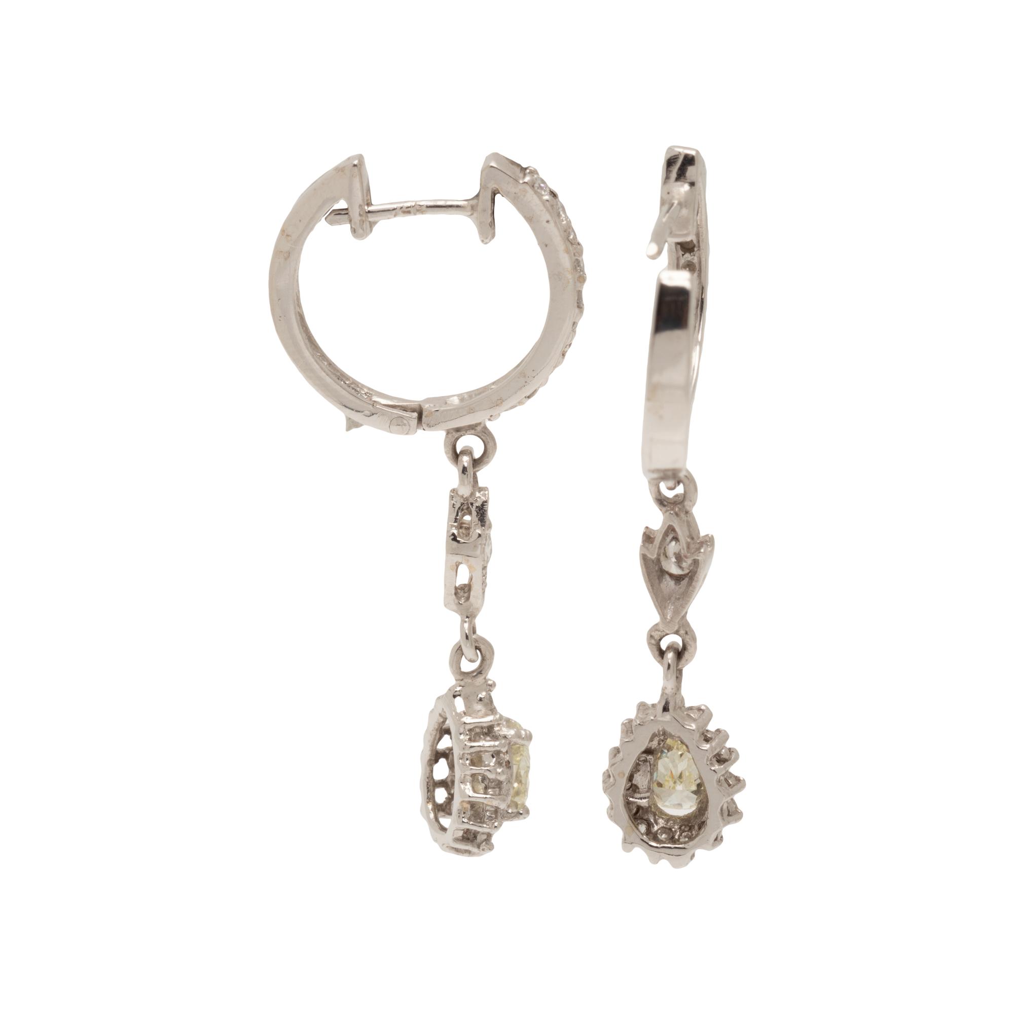 COLORED DIAMOND AND DIAMOND EARRINGS