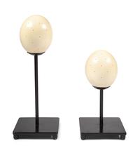Two Ostrich Egg Table Lamps