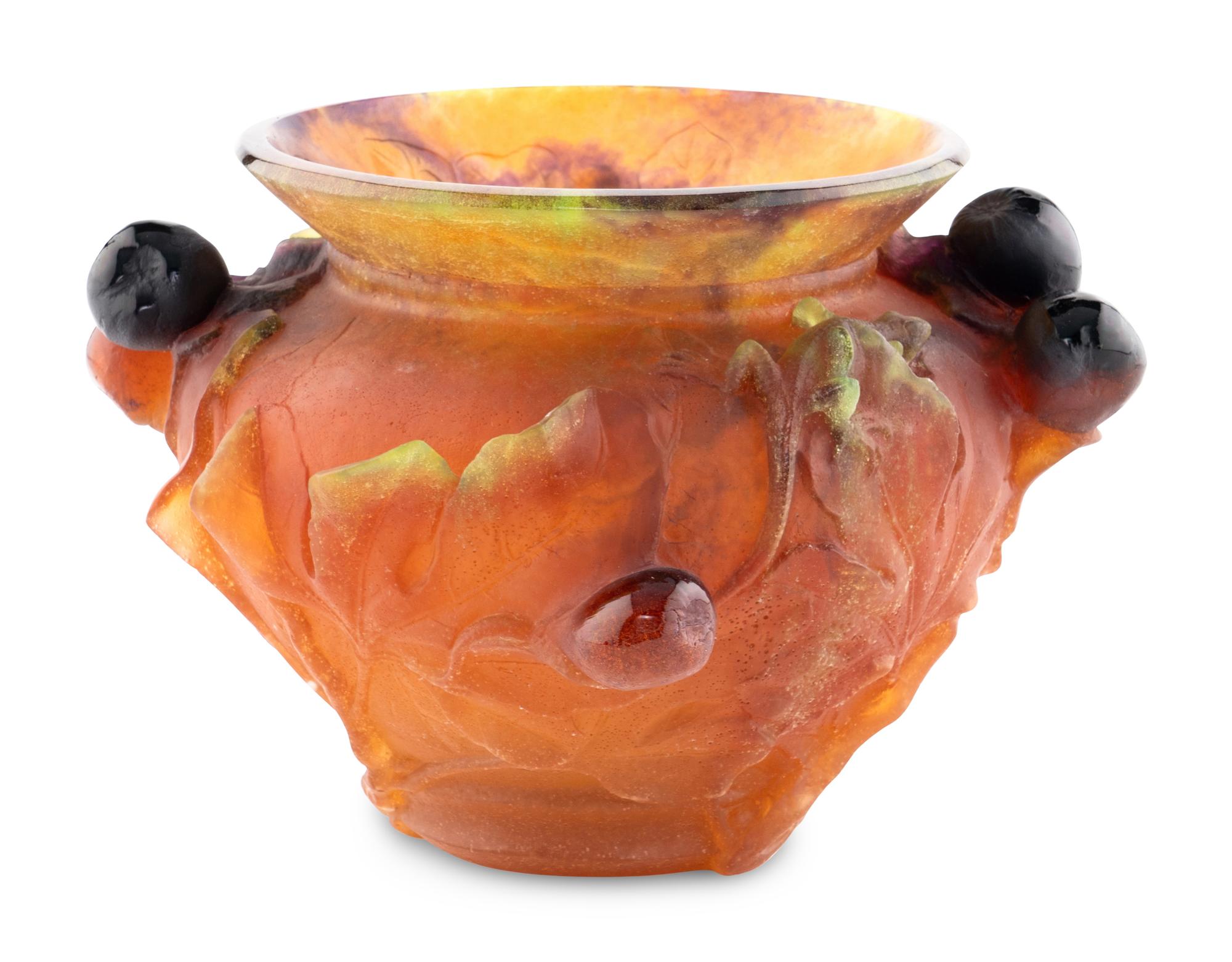 A Daum Les Figues Pâte-de-Verre Vase