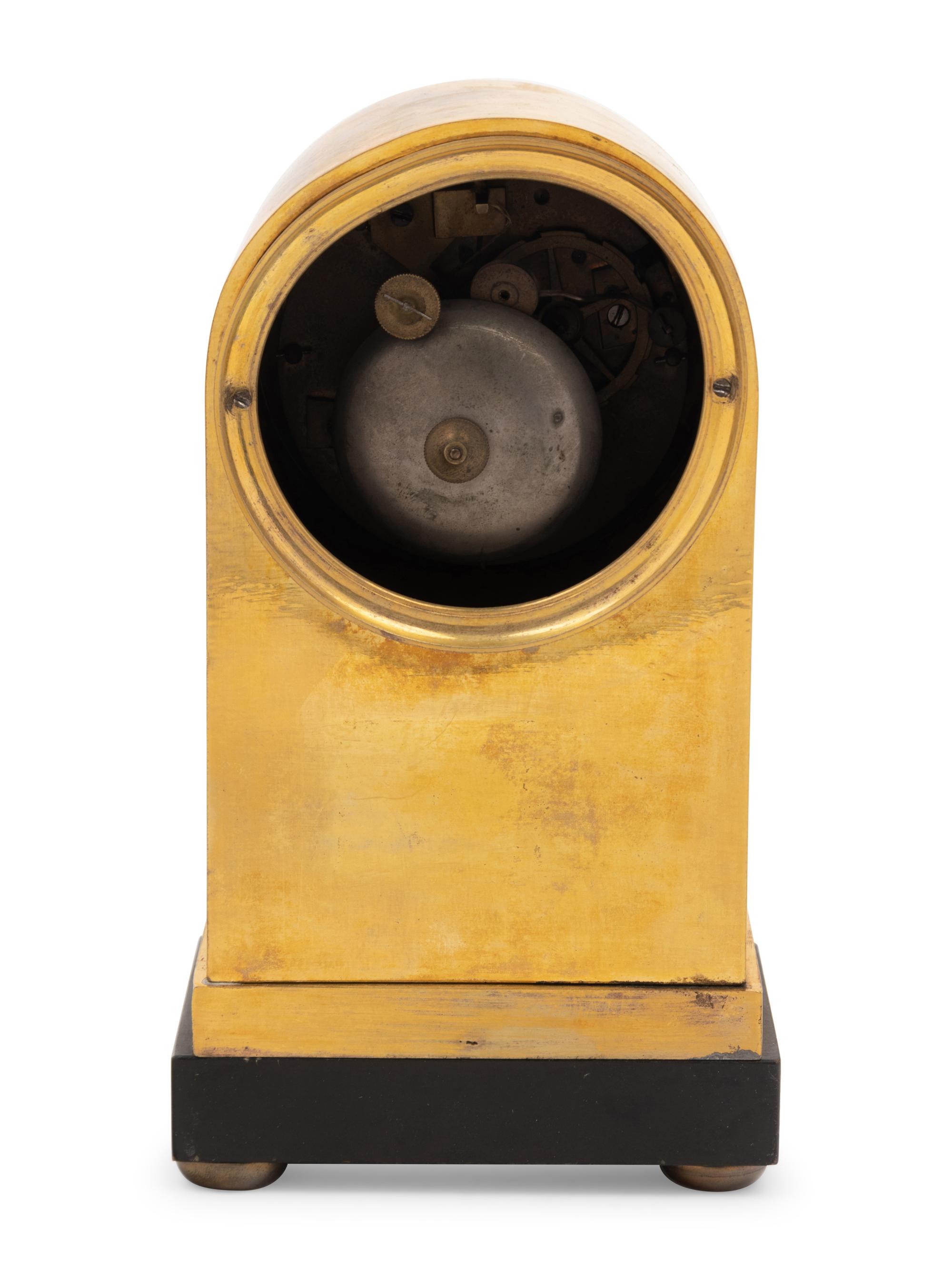 An Empire Style Gilt Bronze Mantel Clock