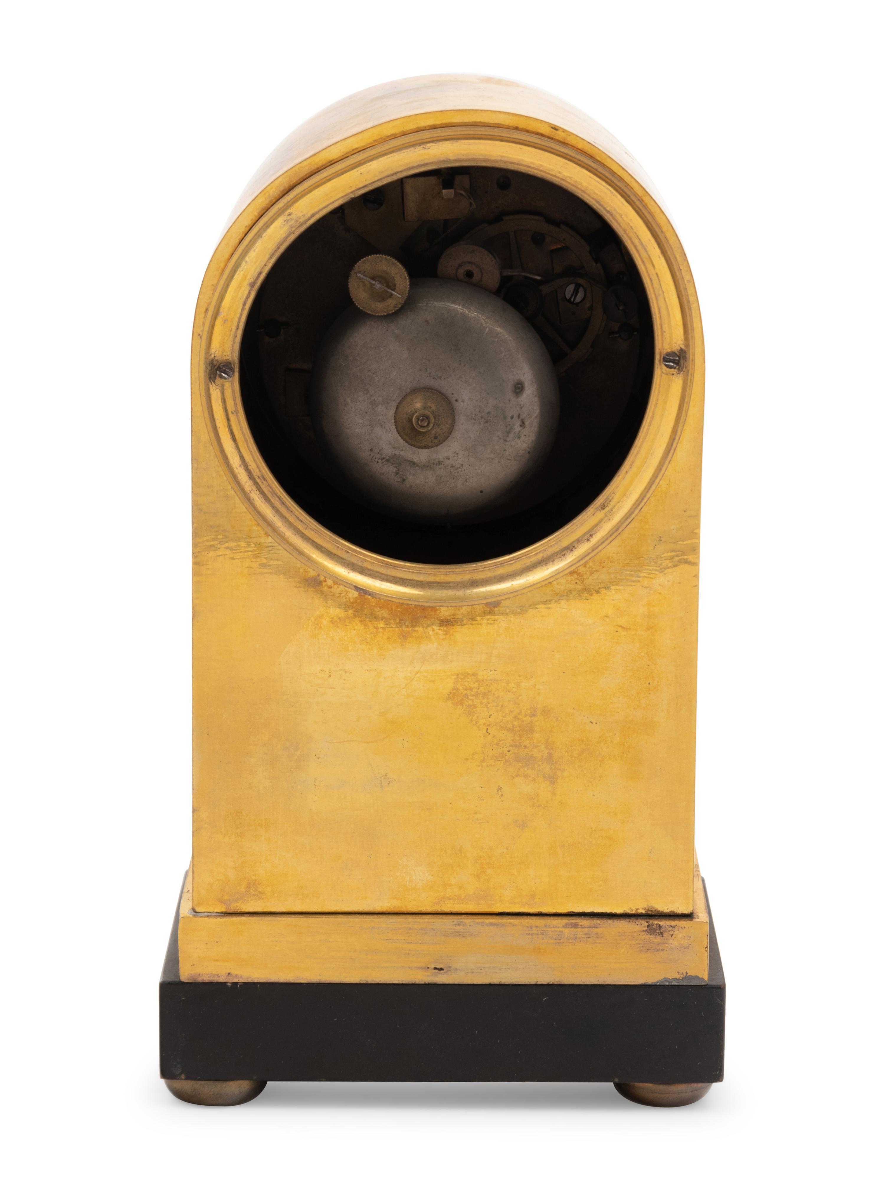 An Empire Style Gilt Bronze Mantel Clock