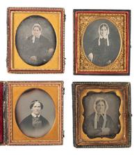 [EARLY PHOTOGRAPHY]. A group of 35 sixth plate daguerreotypes of aged women.