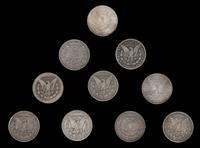 A Collection of Ten United States Morgan Silver Dollar Coins