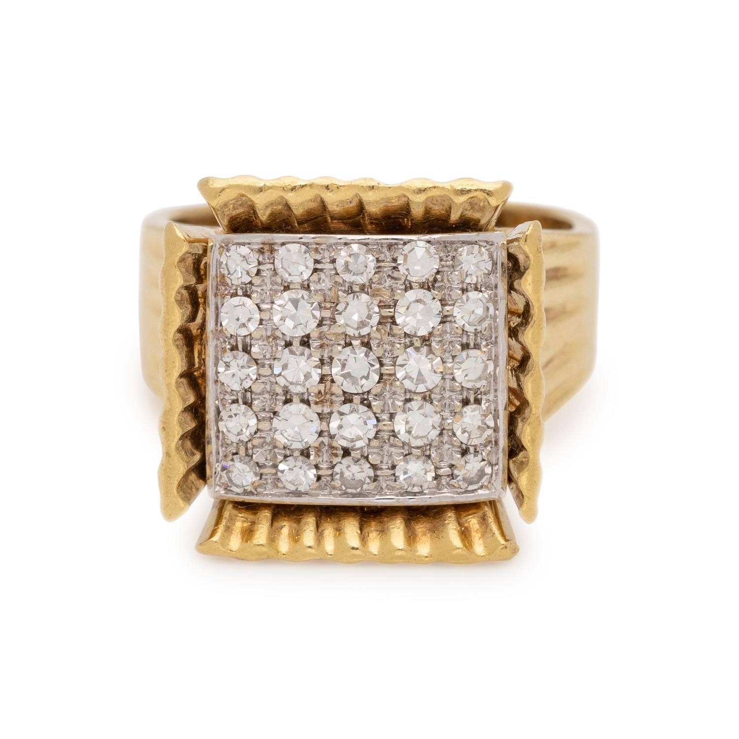 BICOLOR GOLD AND DIAMOND RING