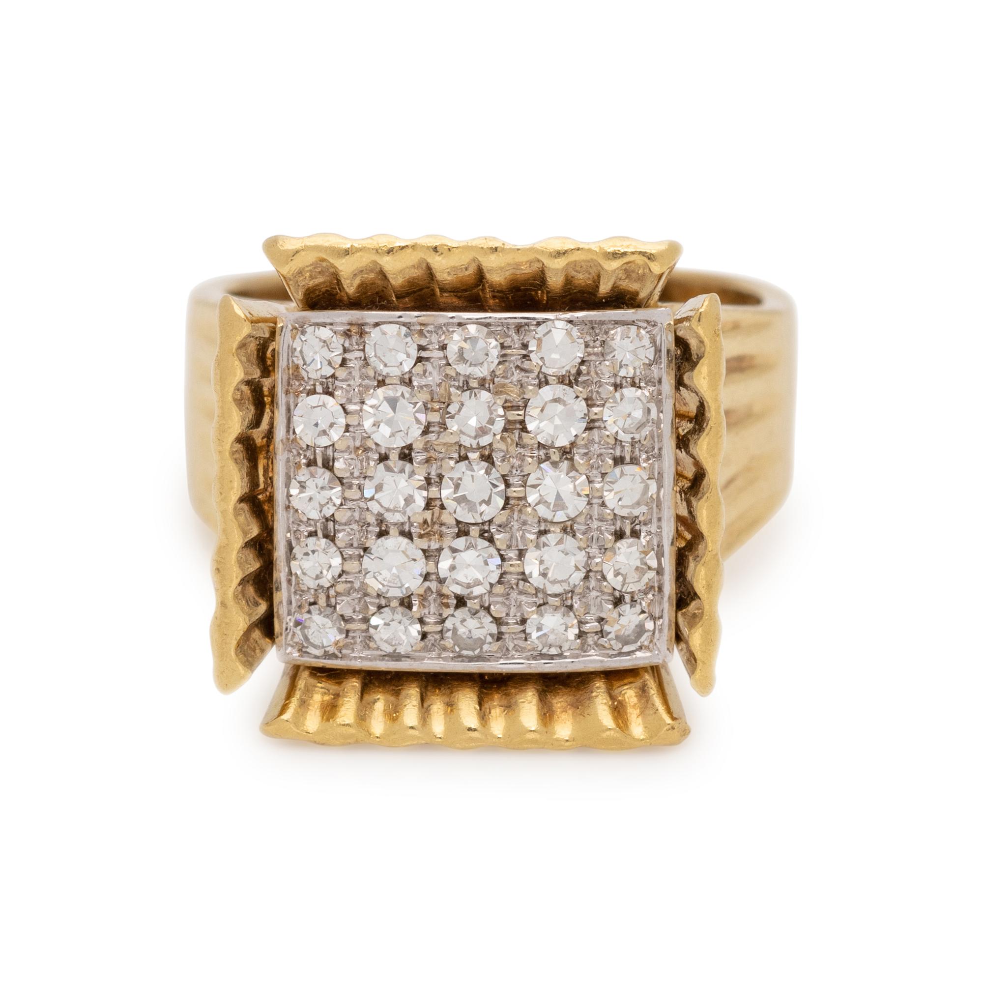 BICOLOR GOLD AND DIAMOND RING