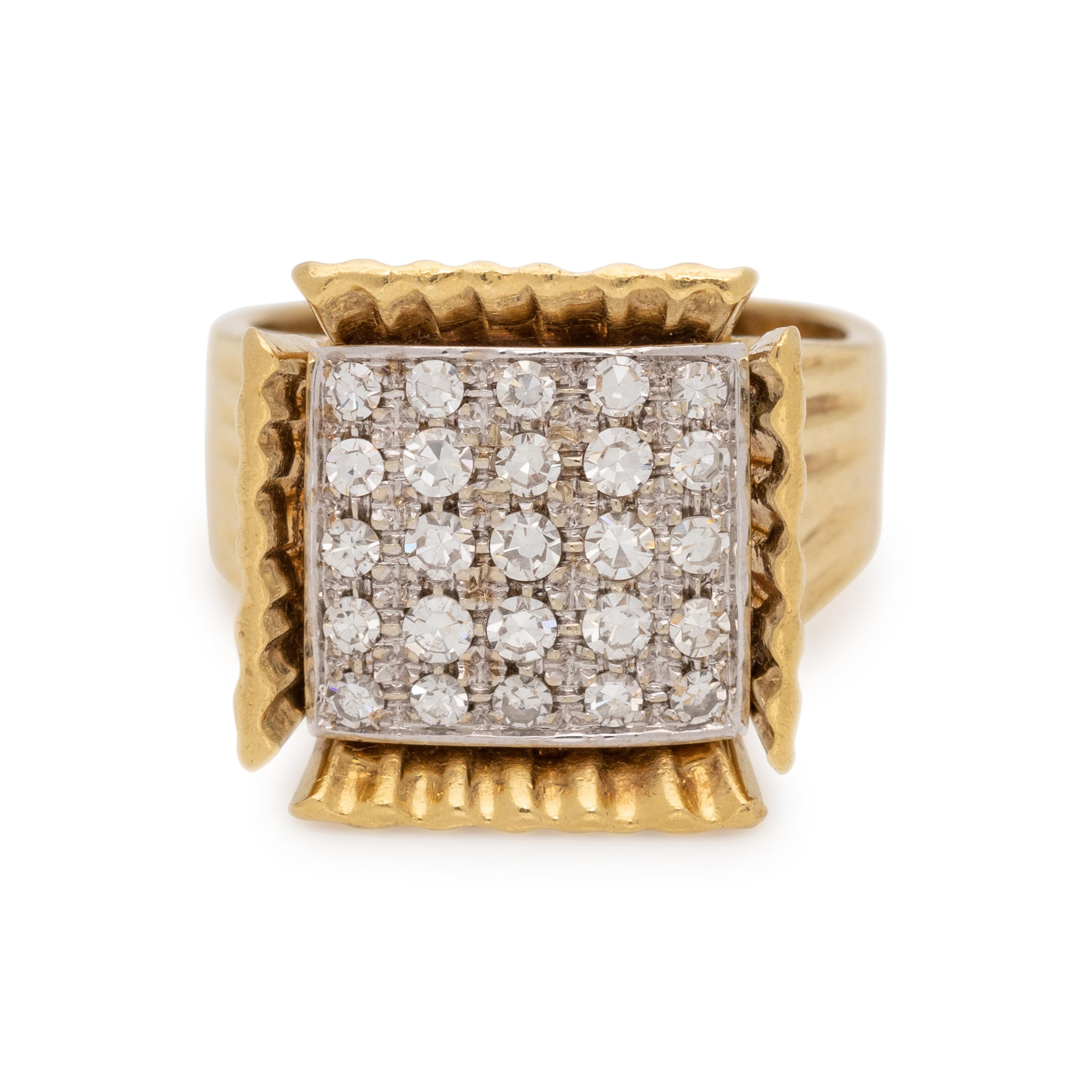 BICOLOR GOLD AND DIAMOND RING