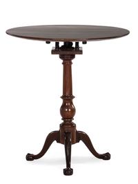 A Chippendale Walnut Claw and Ball Foot Tilt-Top Tea Table