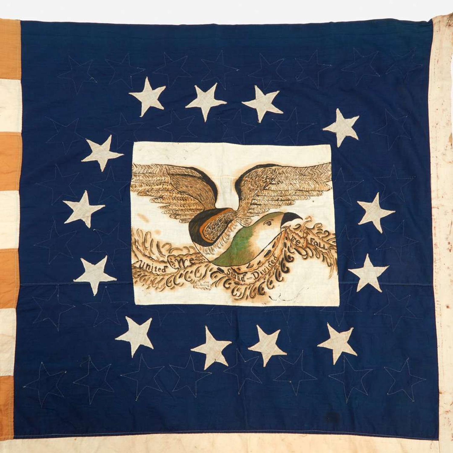 A 44/13 Star American National Flag commemorating Wyoming statehood Kansas, circa 1890