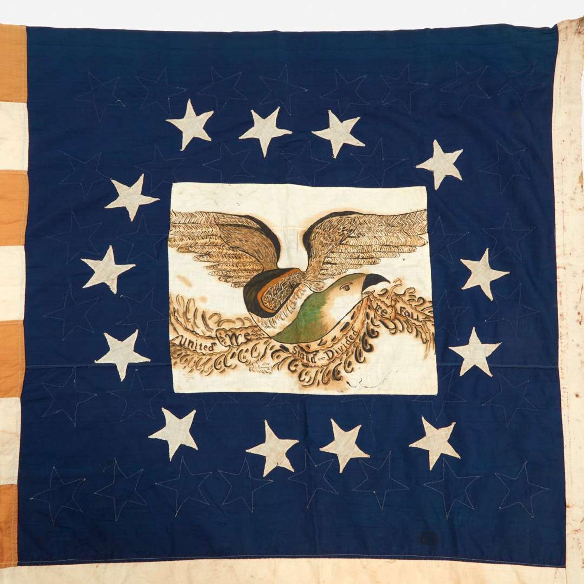 A 44/13 Star American National Flag commemorating Wyoming statehood Kansas, circa 1890