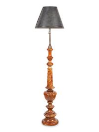 A Continental Carved Alabaster Floor Lamp