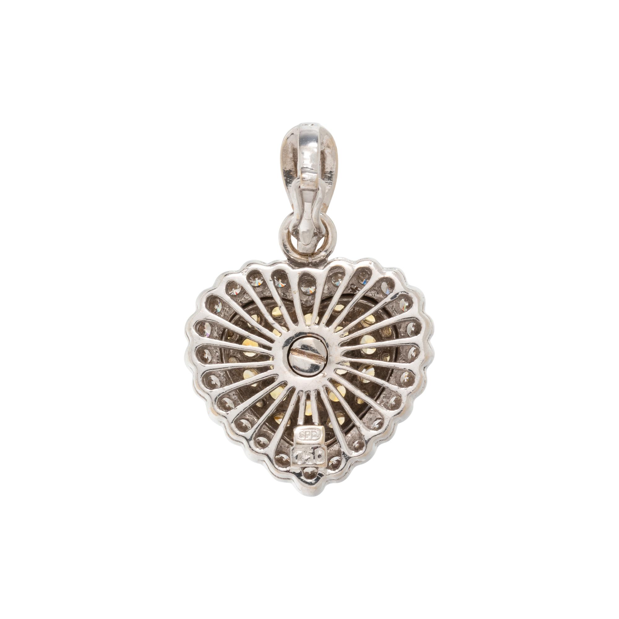 YELLOW SAPPHIRE AND DIAMOND HEART PENDANT