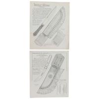 Rare MH Cole Skinning Knife Book Archive with Two Knives, MH Cole Scabbards and Original Publication Illustrations and More