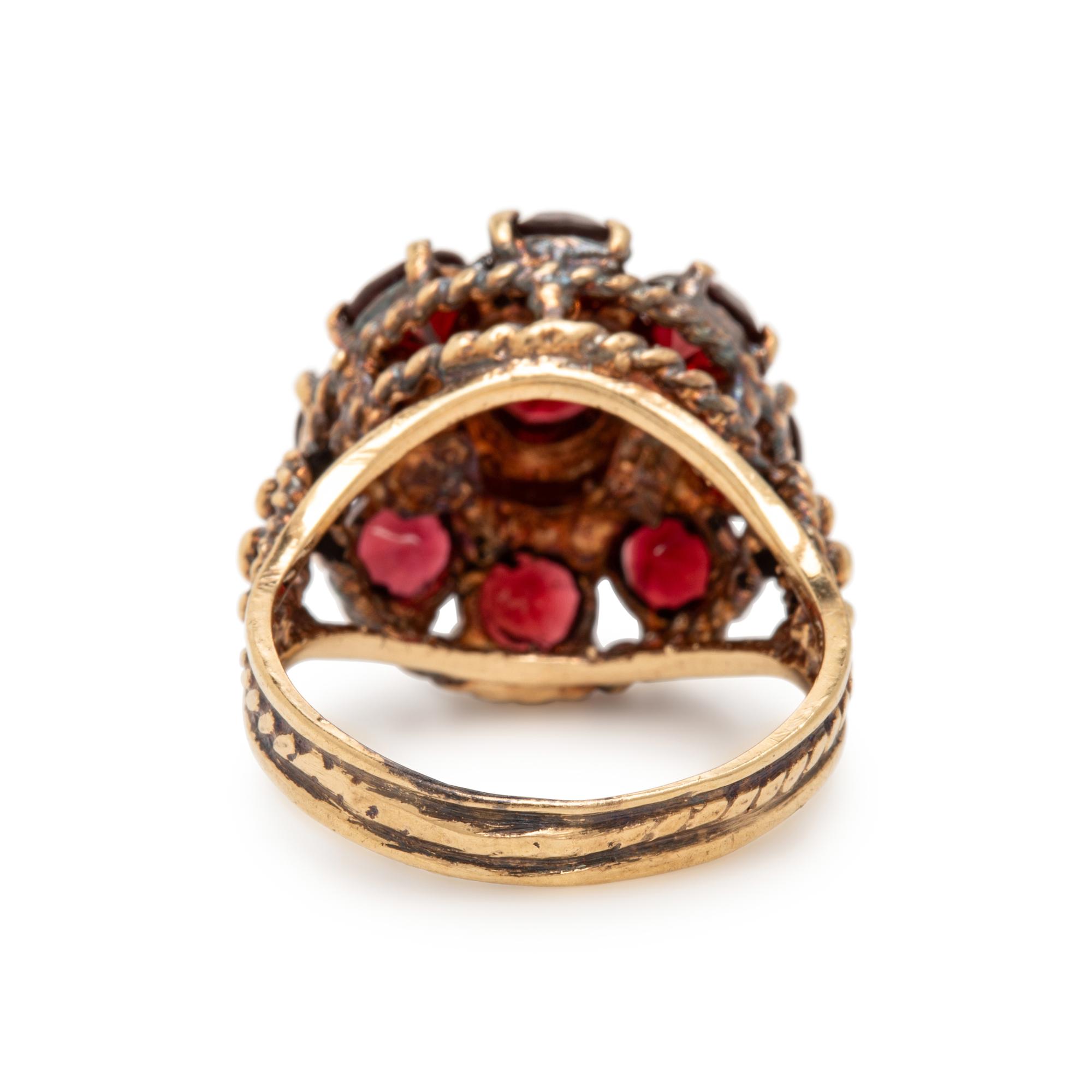 Yellow Gold and Multigem Ring and Brooch