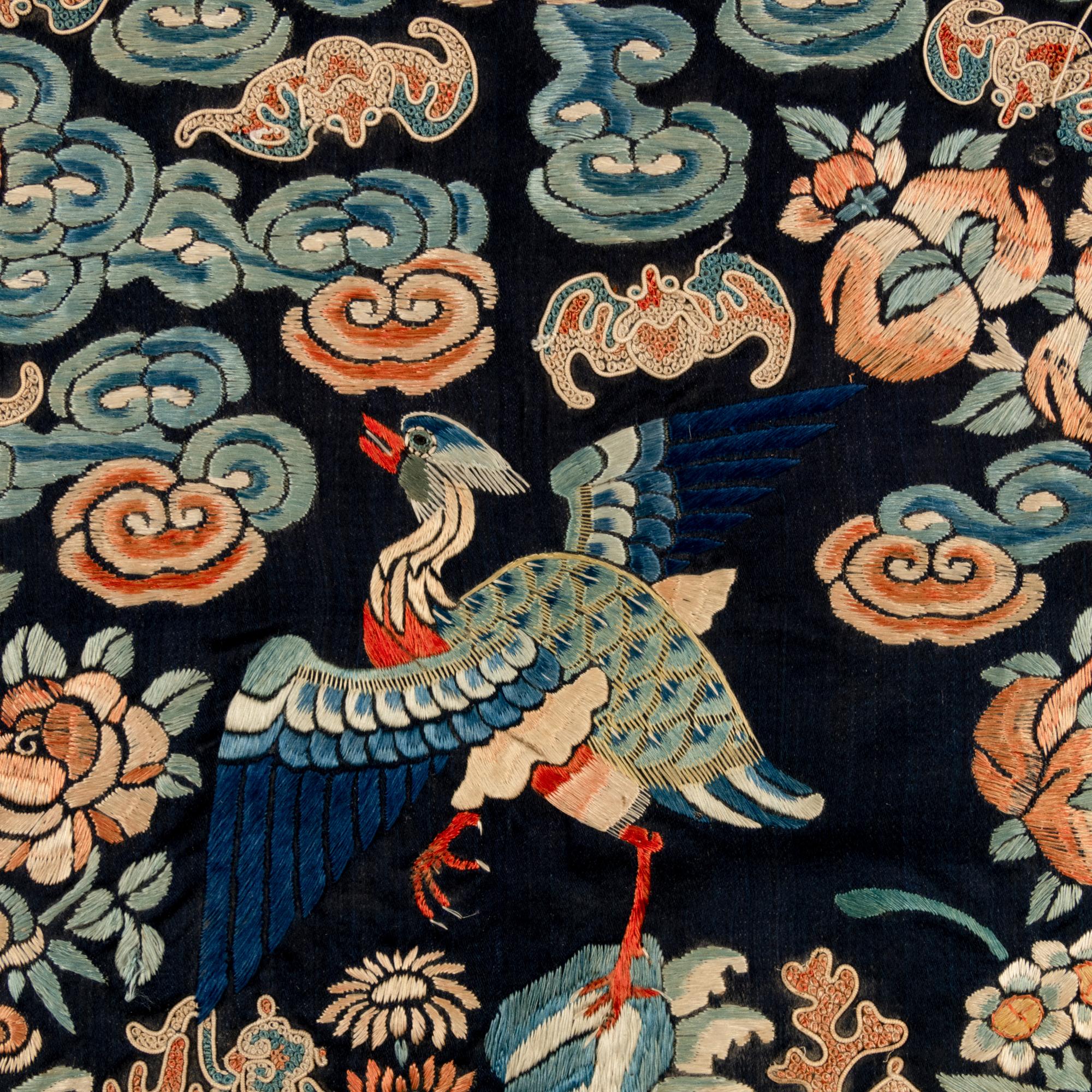 Five Chinese Embroidered Silk ‘Mandarin Duck’ Rank Badges, Buzi, 19th Century 清中晚期 刺綉文官補子五幅