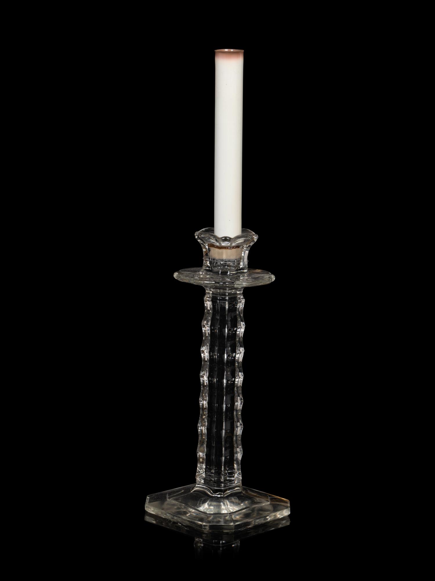 APPROVED FOR DONATION A Cut Glass Candlestick Mounted as a Lamp