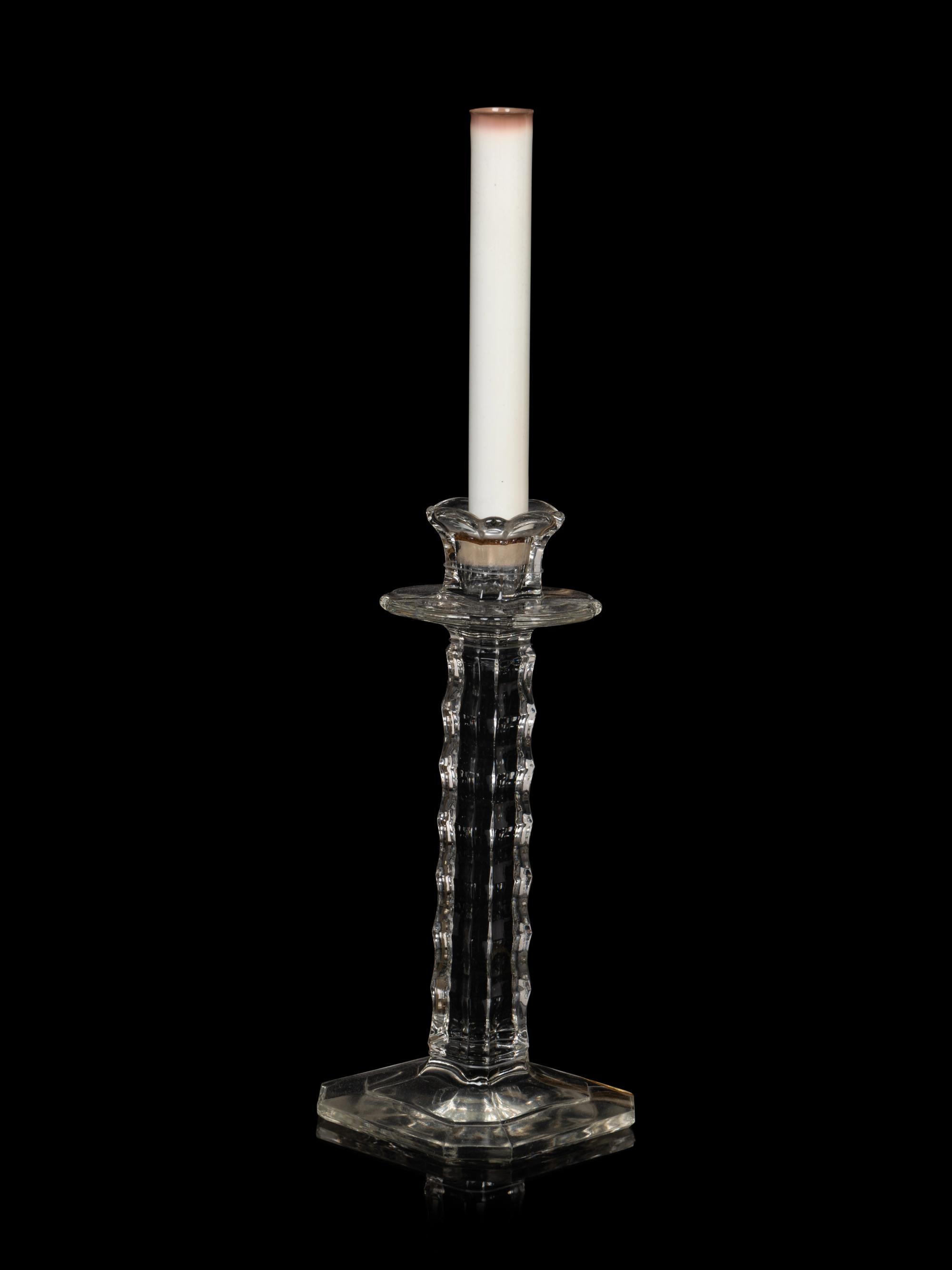APPROVED FOR DONATION A Cut Glass Candlestick Mounted as a Lamp
