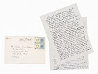 JOPLIN, Janis. Autographed letter signed ("J"), to Peter J. de Blanc, Port Arthur, n.d. [envelope postmarked 3 September 1965].