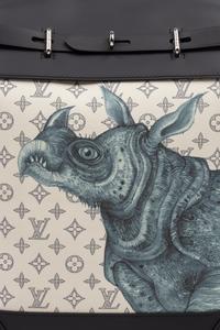 Louis Vuitton Limited Edition Chapman Steamer Backpack in Monogram Savane Dune Coated Canvas with Rhino Print, Chapman Brothers, Spring Summer 2017