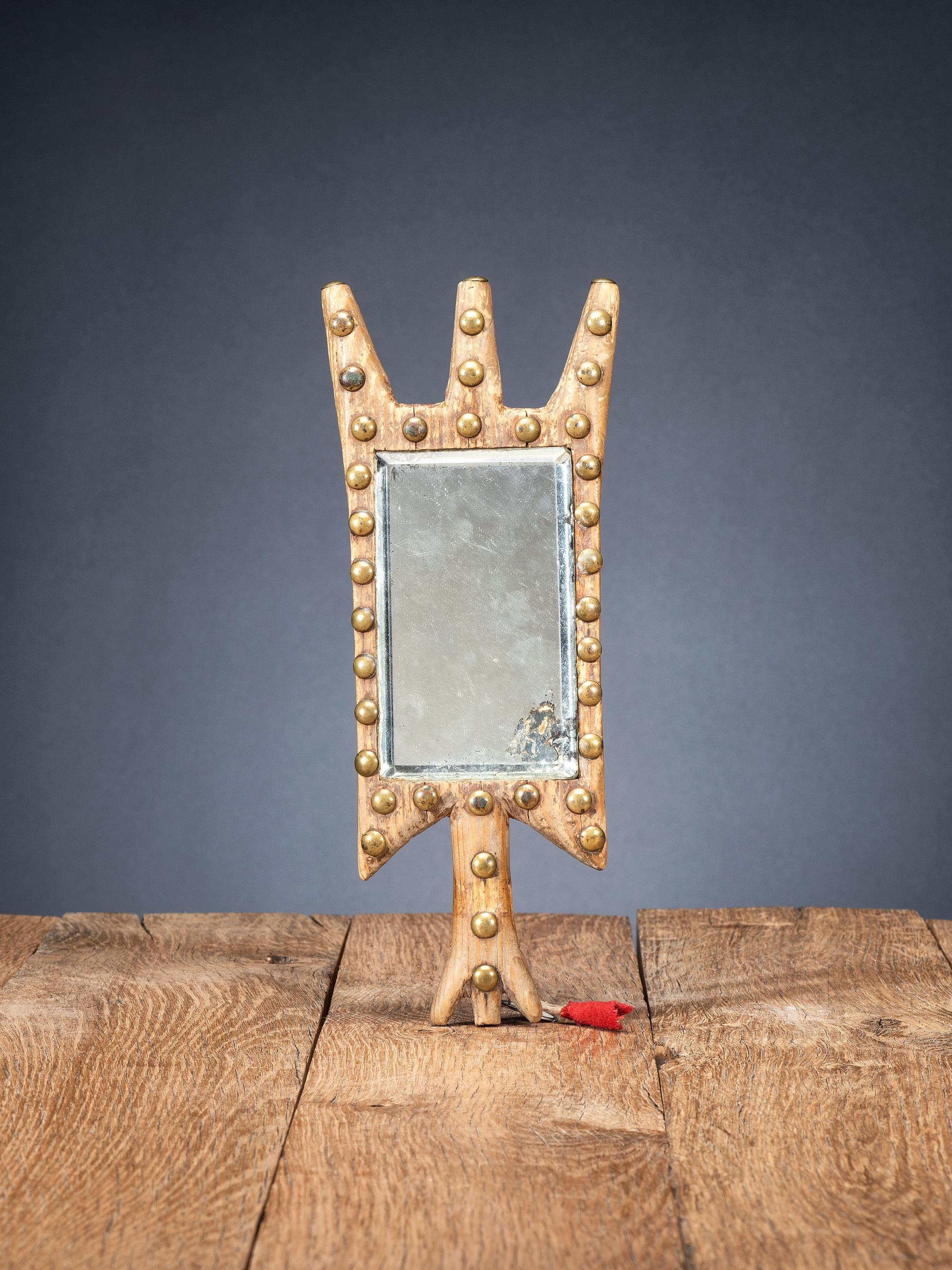 Apsáalooke [Crow] Tacked Wood Mirror Board