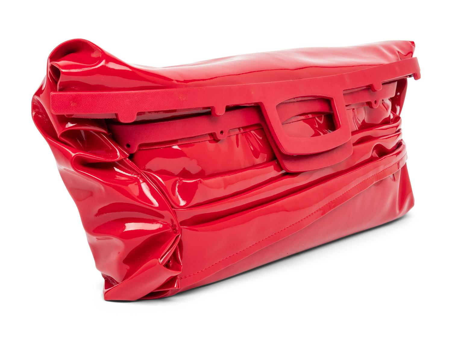MAISON MARGIELA, RED VINYL CLUTCH — WITH DUST BAG