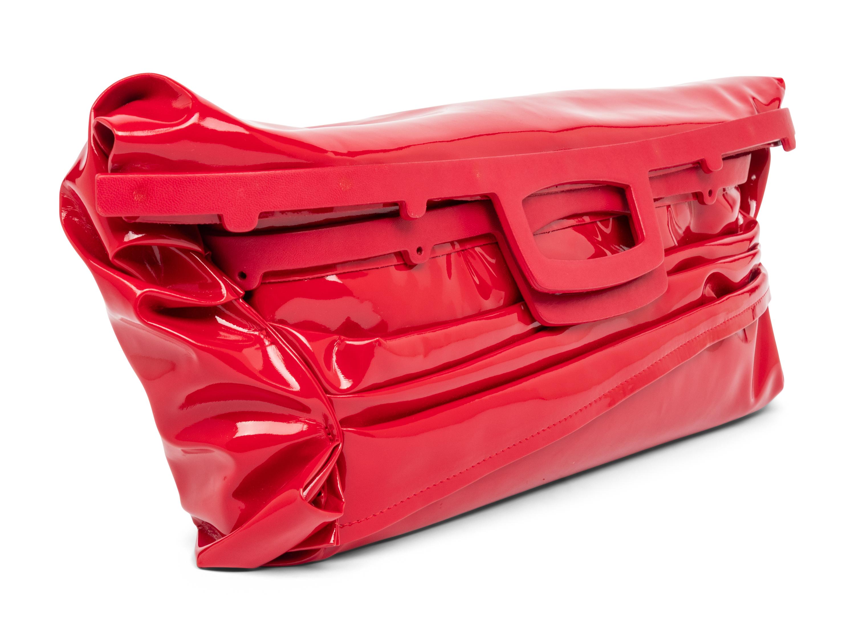 MAISON MARGIELA, RED VINYL CLUTCH — WITH DUST BAG
