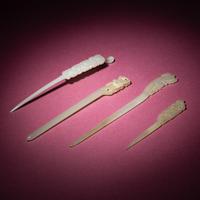 Four Chinese Carved Jade Hairpins, Qing Dynasty — 清 玉簪四支