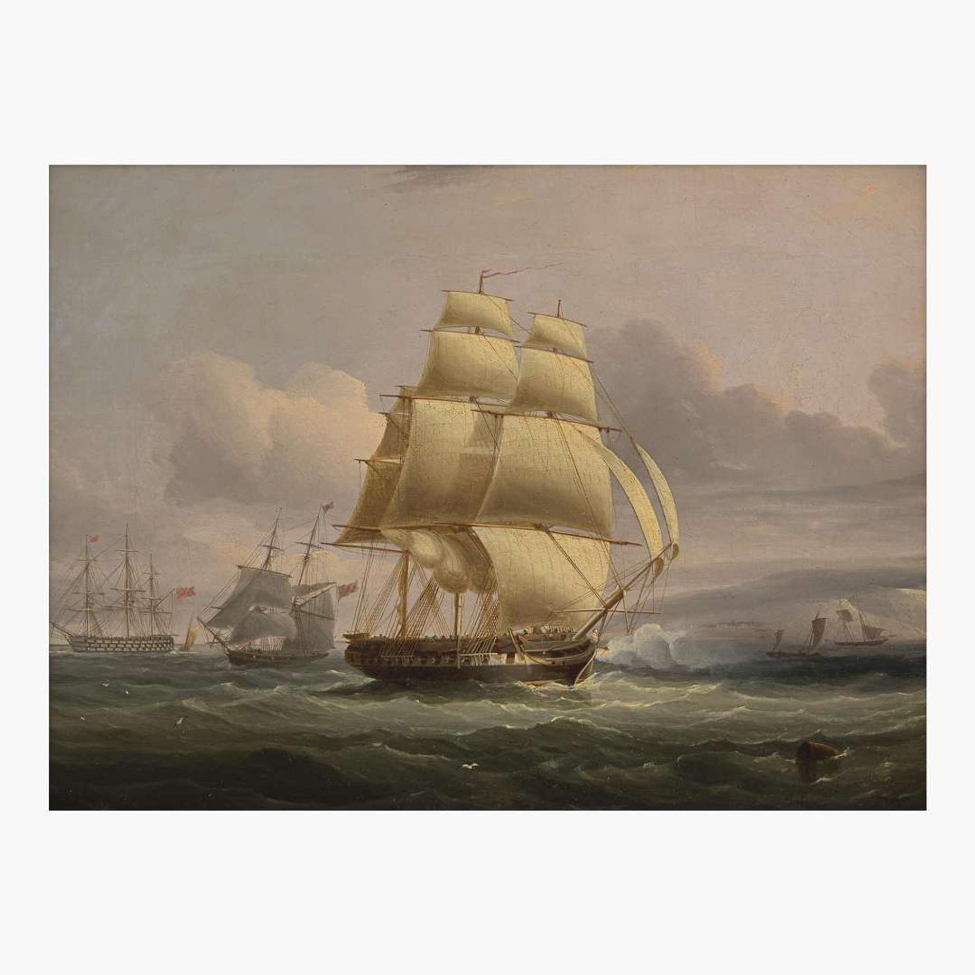 Starboard View of a Brig Under Sail (Possibly The Needles)