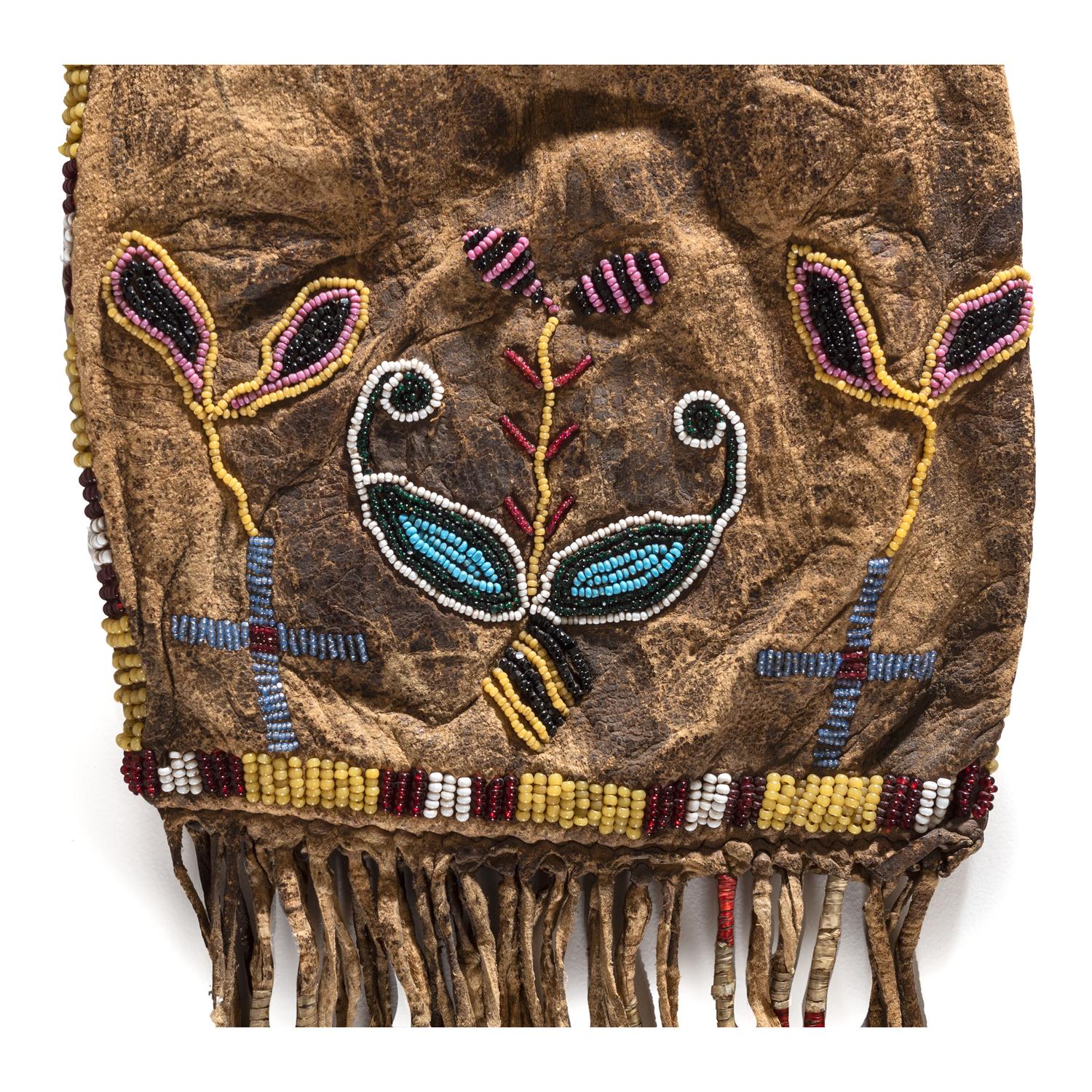 Early Santee Sioux Beaded Hide Tobacco Bag