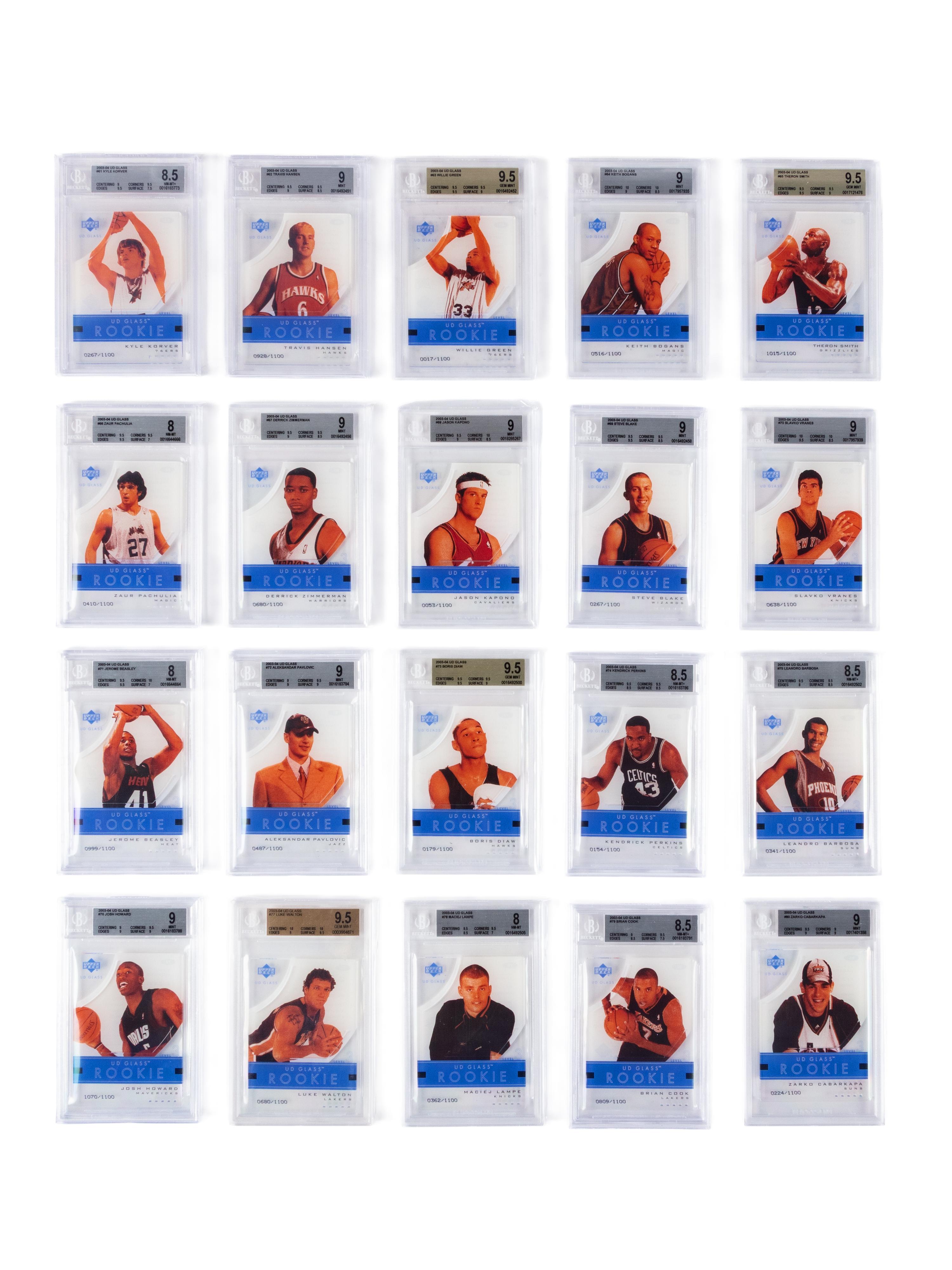 A Complete Set of 2003-04 Upper Deck BGS Graded Plexiglass Parallel Basketball Cards (60/60) With Glass Rookies (38/40) Including LeBron James Numbered Rookie Card