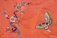 Three Apricot Ground Embroidered Silk Lady's Articles